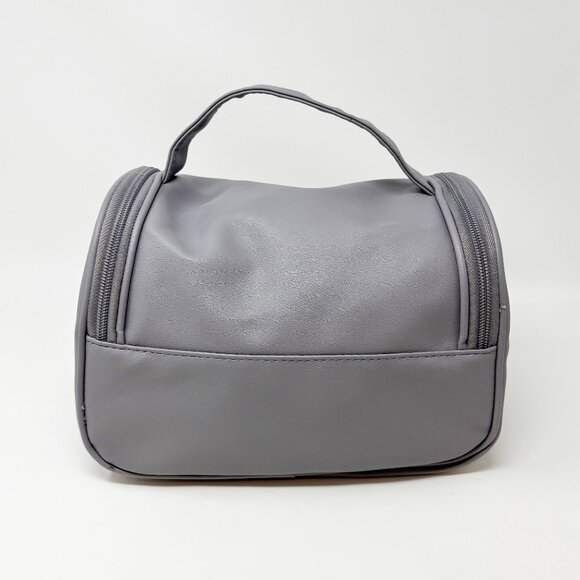 Grey Vegan Travel Makeup Cosmetic Bag - Picture 3 of 10